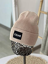 Жіноча шапка Celine демісезонна бежева