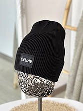Жіноча шапка Celine демісезонна чорна