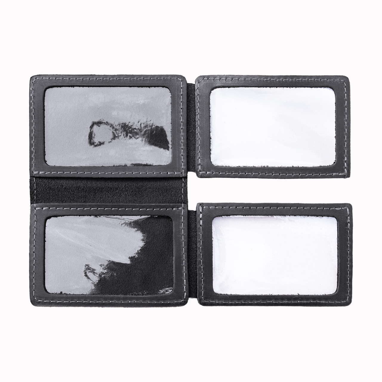 Обкладинка на ID паспорт автодокументи права Grande Pelle 100х70х10 шкіра crazy horse чорний, фото 1