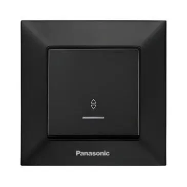 Вимикач Panasonic Arkedia Slim одноклавішний прохідний з підсвіткою Чорний (WNTC0104-2BL), фото 1