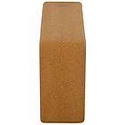 Блок для йоги коркова цегла опорний для йоги Zelart 0095 розмір 22x7x13 см Beige, фото 4