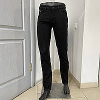 Джинси Peigales чоловічі фліс прямі зимові стрейч 31 чорні