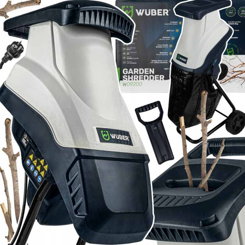 Електричний гілкоподрібнювач WUBER W09200 3000ВТ 45мм, фото 1