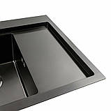 Кухонна мийка Platinum Handmade 5848 PVD L чорна 3.0/0.8, фото 6