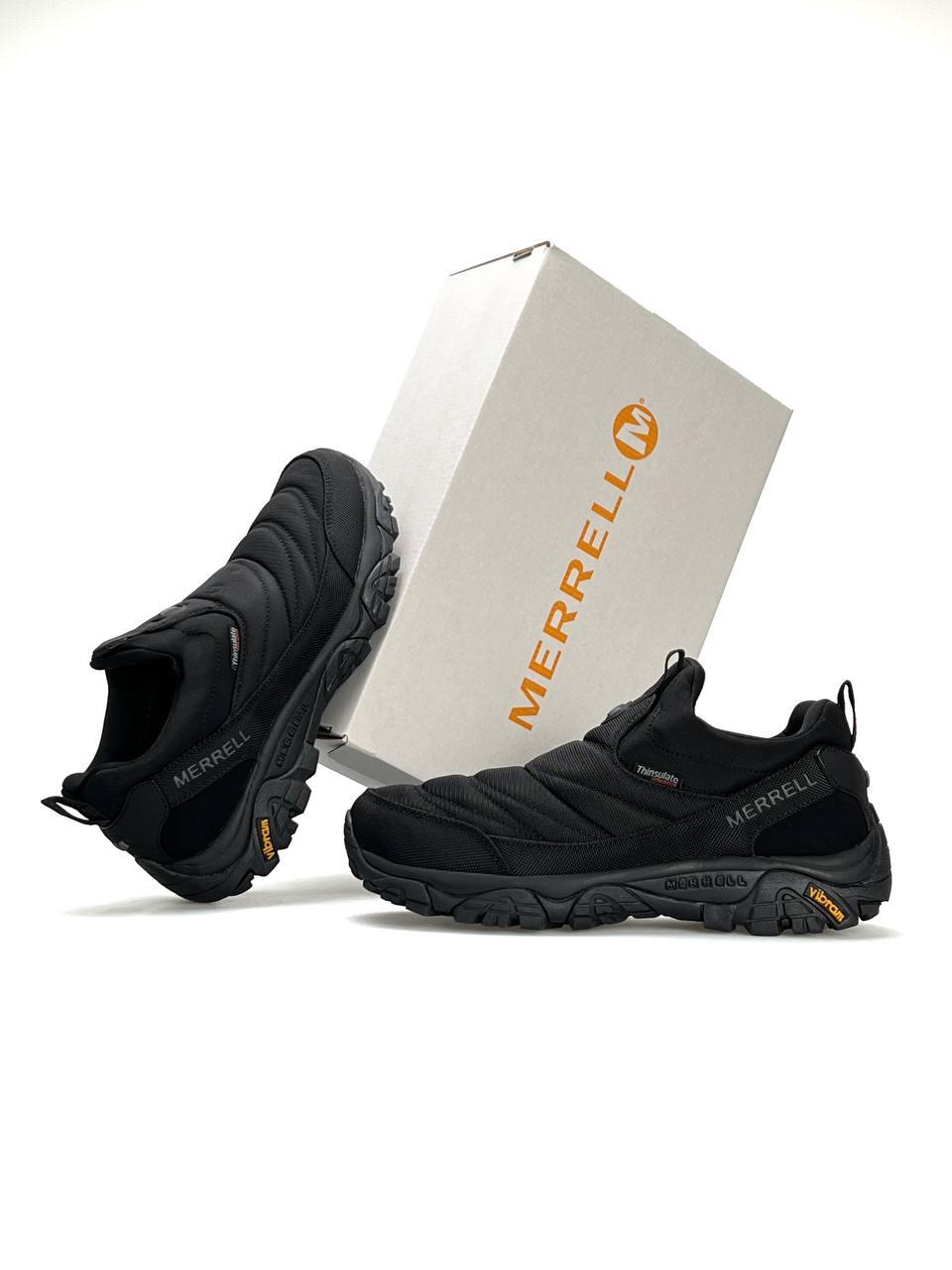 Чоловічі кросівки Merrell Nova Moc Black, кеди Мерел чорні водонепрон. текстиль термо єврозима. Чоловіче взуття