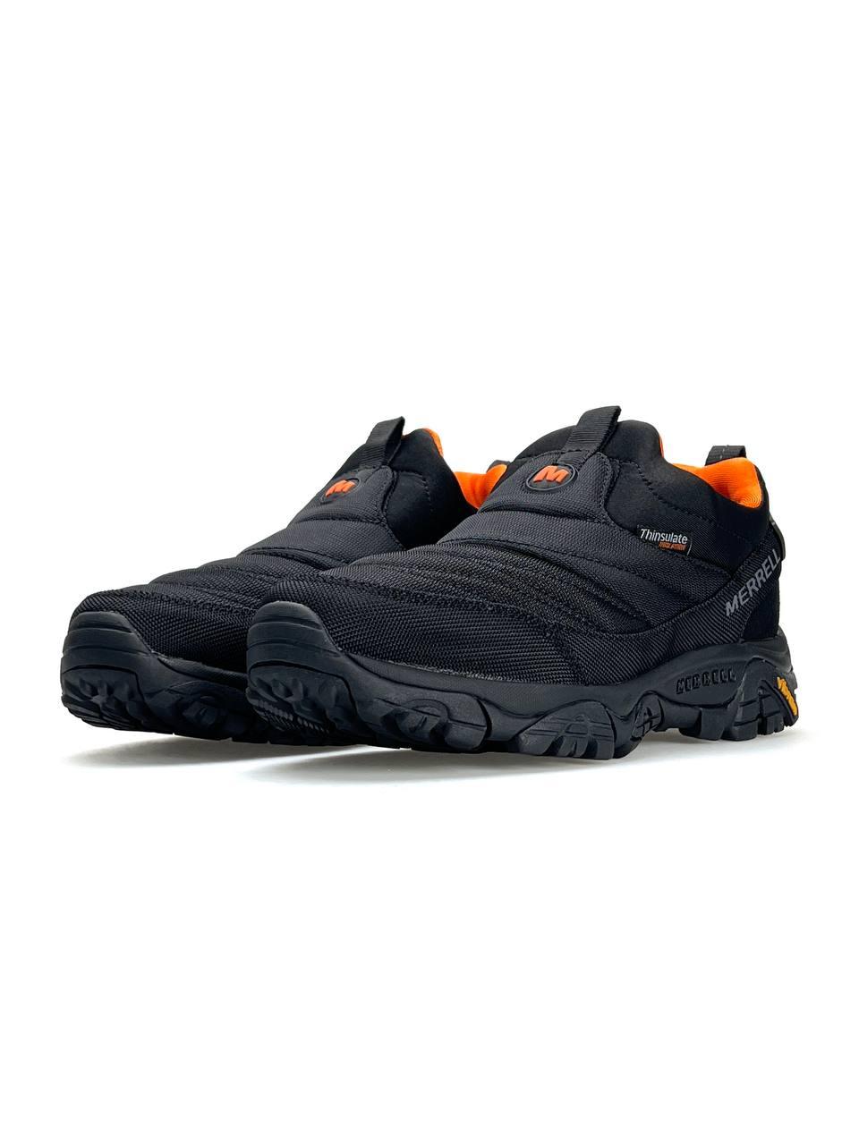 Чоловічі кросівки Merrell Nova Moc Black Orange, кеди Мерел чорні водонепрон. текстиль термо. Чоловіче взуття