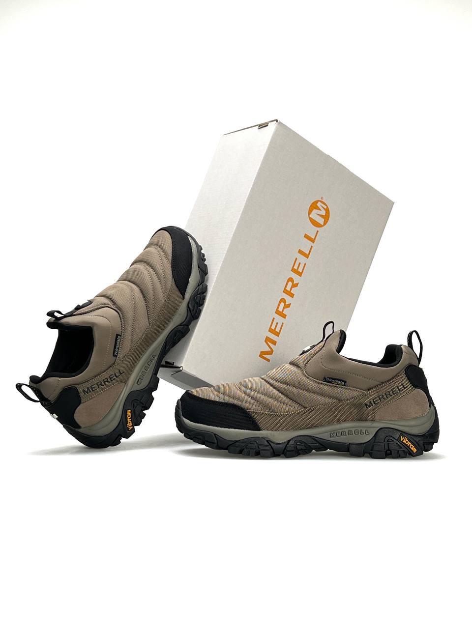 Чоловічі кросівки Merrell Nova Moc Sand, кеди Мерел пісочні водонепрон. текстиль термо. Чоловіче взуття