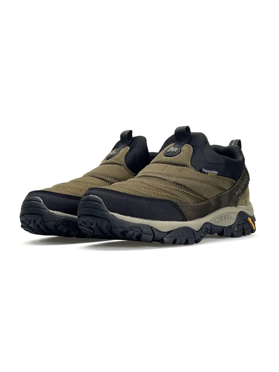Чоловічі кросівки Merrell Nova Moc Khaki, кеди Мерел хакі водонепрон. текстиль термо. Чоловіче взуття