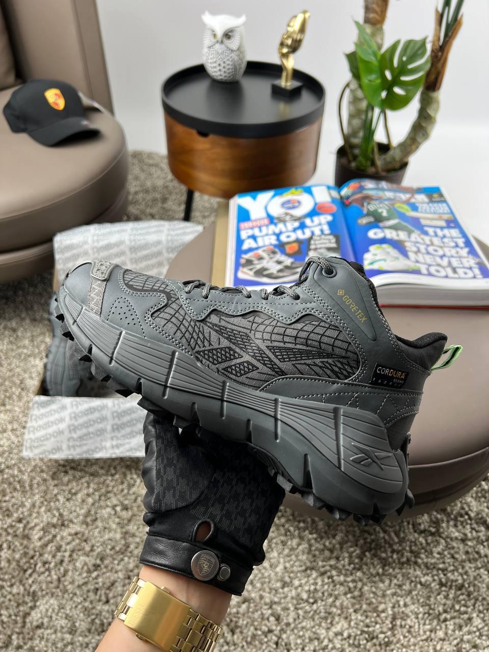 Чоловічі зимові кросівки Reebok Zig Kinetica 2.5 Edge Grey Fur, Рібок шкіра текстиль водонепр. Чоловіче взуття