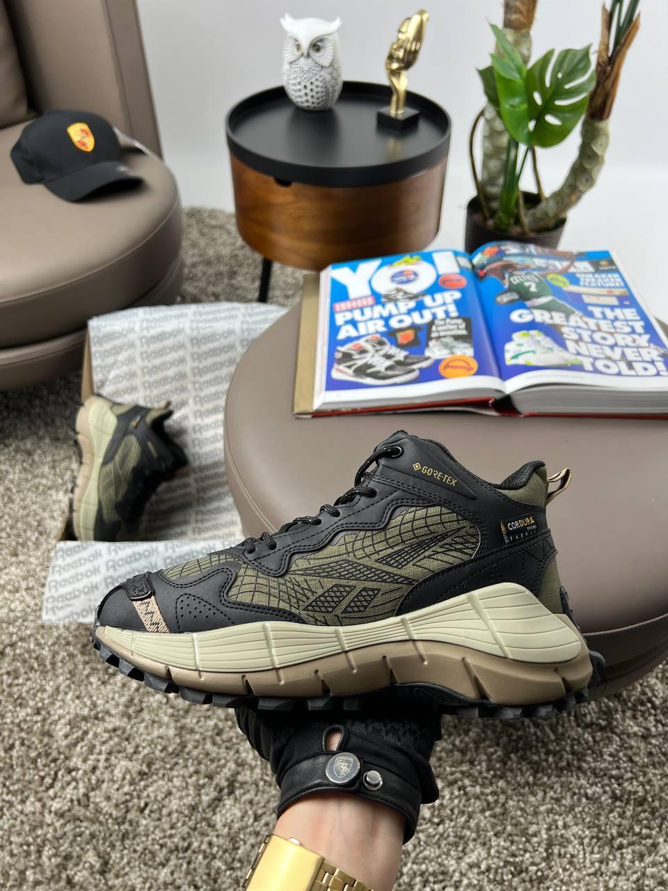 Чоловічі зимові кросівки Reebok Zig Kinetica 2.5 Edge Khaki Fur, Рібок шкіра текстиль водонепр. Чоловіче взуття