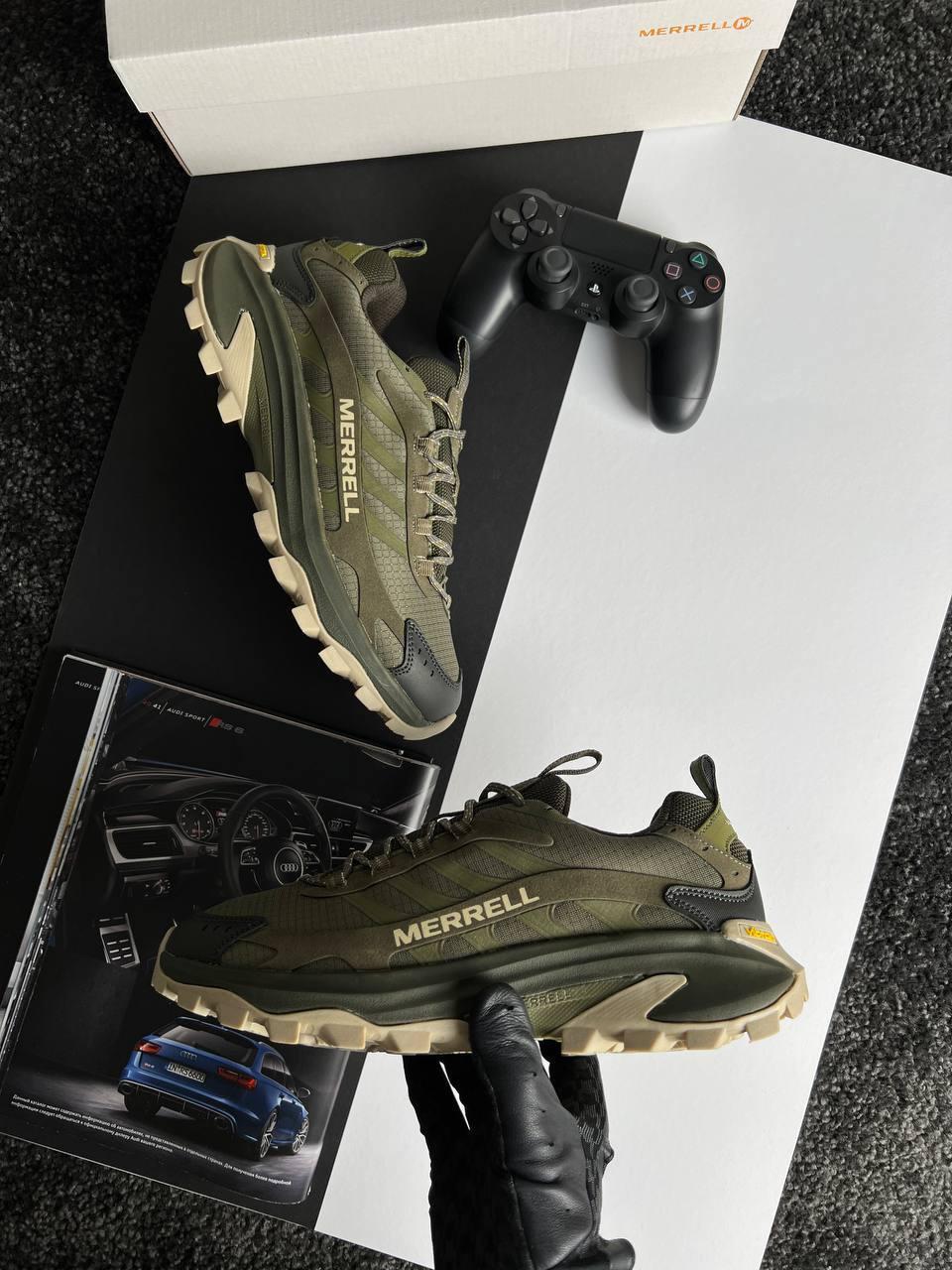Чоловічі кросівки Merrell Moab Speed 2 Gore-Tex Khaki, кеди шкіра текстиль водонепрон. термо. Чоловіче взуття