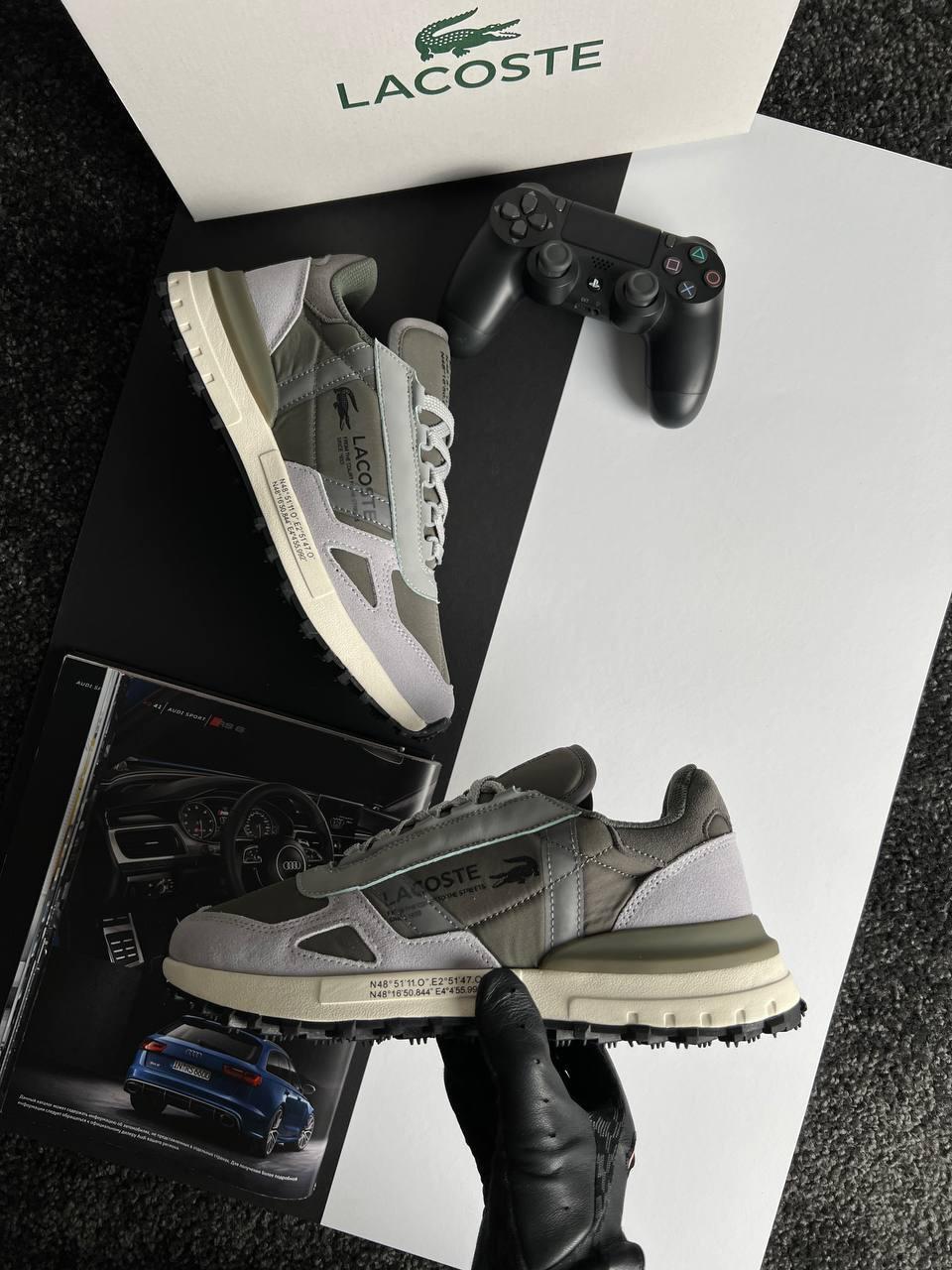 Чоловічі кросівки Lacoste Elite Active Light Grey Magnet, кеди Лакоста шкіра, замша, текстиль. Чоловіче взуття