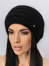 Жіноча стильна шапка кольору, Об'ємні в'язані зимові шапки Жіночі теплі шапки, Шапка жіноча ангора, фото 2