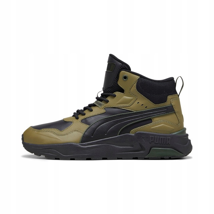 Кросівки чоловічі Puma Trinity Lite Mid 395302 02 (чорні з хакі, демісезонні, синтетика, текстиль, бренд пума)