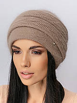 Жіноча стильна шапка кольору, Об'ємні в'язані зимові шапки Жіночі теплі шапки, Шапка жіноча ангора, фото 5