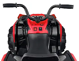 Квадроцикл дитячий (2 мотори по 45W, акум 12V7AH, МР3, підсвічування) Just Drive QUAD Q2 Red Червоний, фото 4