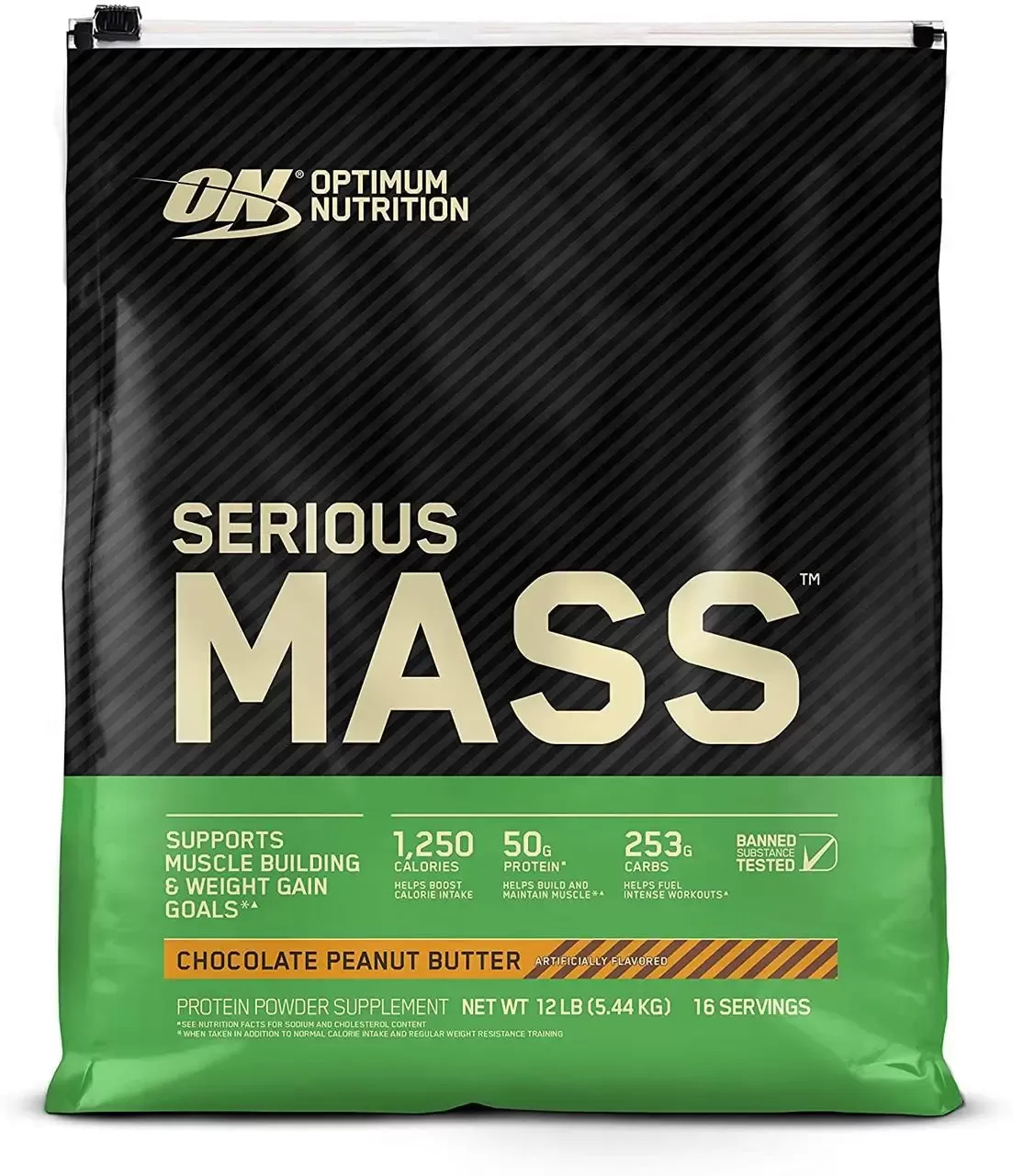 Гейнер Optimum Nutrition Serious Mass 5,45 kg Chocolate Peanut Butter