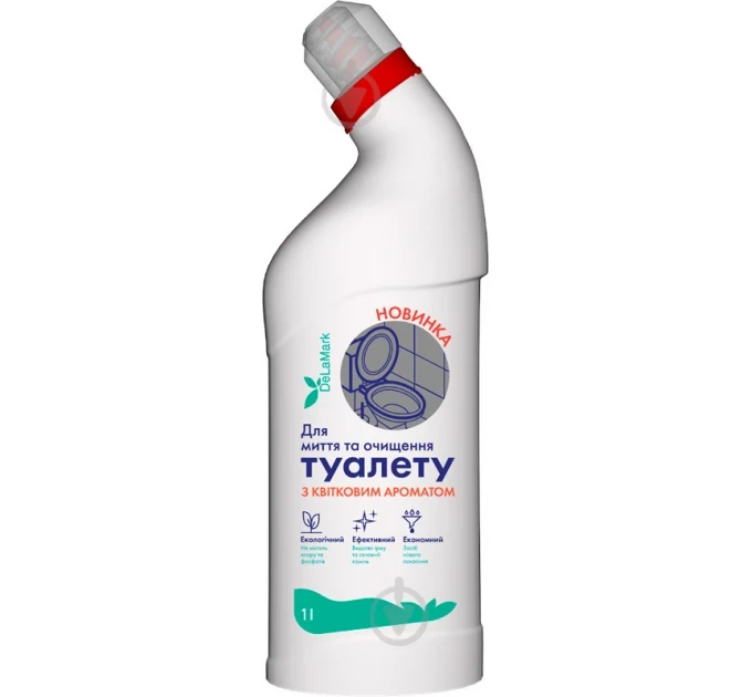 Засіб для миття туалету DeLaMark з квітковим ароматом 1 л