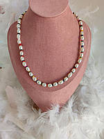 Кольє - чокер із перлів з кольоровими намистинами