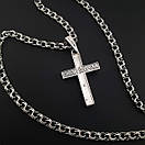 Срібна цепочка з хрестиком чоловіча з накладками золота. Хрестик срібло з золотом і ланцюг бісмарк. Довжина 60 см, фото 6