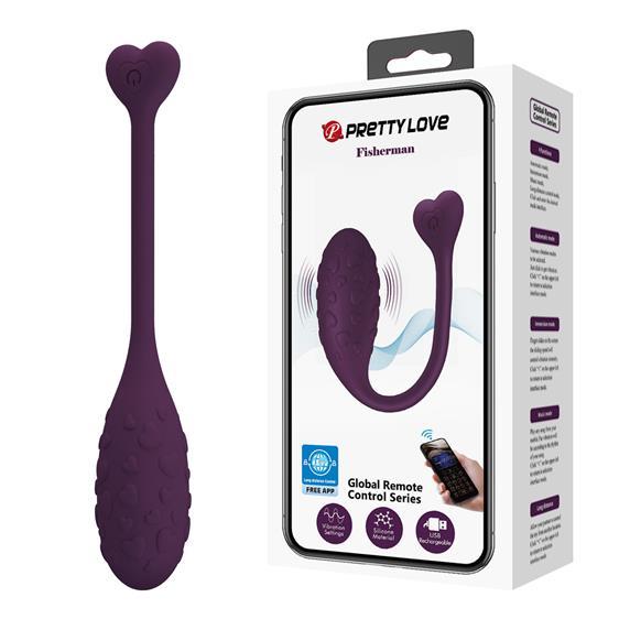 Віброяйце - Pretty Love Fisherman Vibrating Egg Purple (App) Китти