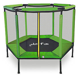 Батут-манеж пружинний із захисною сіткою Just Fun Green (діаметр 140 см)