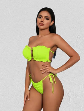 Купальник раздельный в РУБЧИК -топ Fuba Катрин 22302 лимон(В НАЛИЧИИ ТОЛЬКО 46  УКР р-ры), фото 2