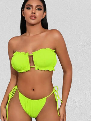 Купальник раздельный в РУБЧИК -топ Fuba Катрин 22302 лимон(В НАЛИЧИИ ТОЛЬКО 46  УКР р-ры), фото 1