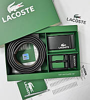 Чоловічий набір, ремінь з двома пряжками Lacoste (988-1)