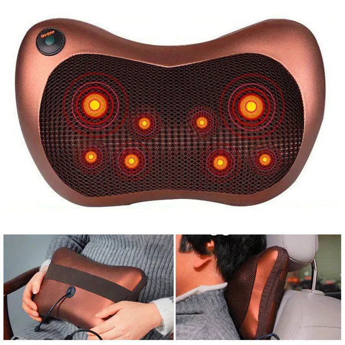 Масажна подушка для спини / Масажна подушка massage pillow 8028 / Подушка масажер IZ-157 для спини