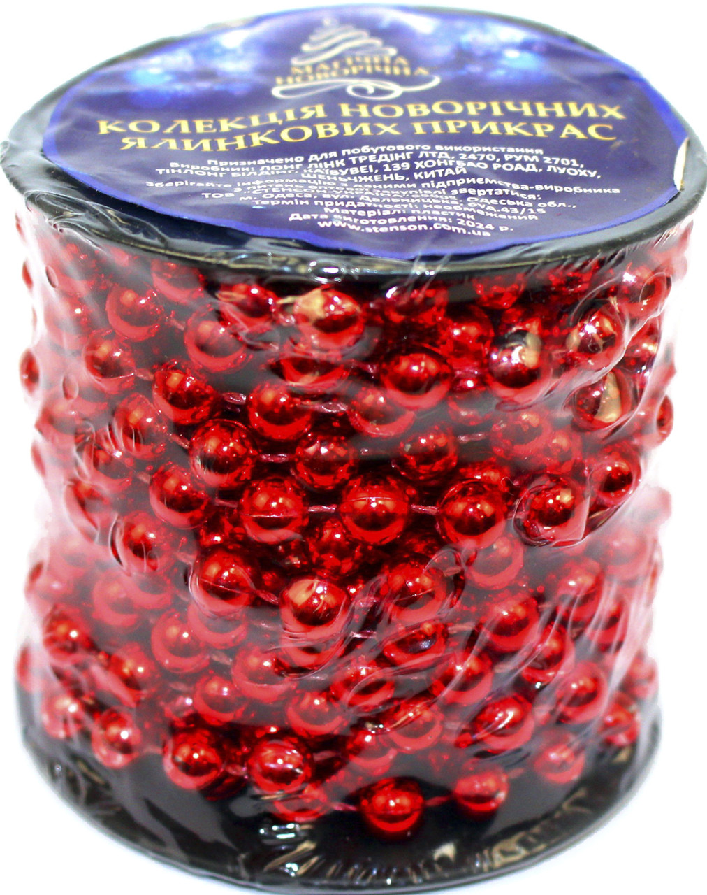 Намісто декор. 8ммх6м на бобіні,червоне №8341(48), фото 1