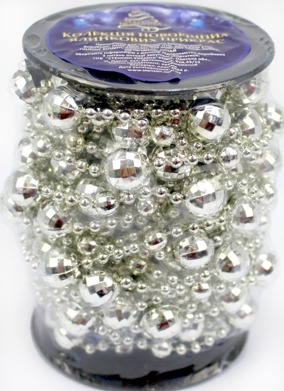 Намісто декор. 14ммх10м на бобіні,срібло №8349(24), фото 1