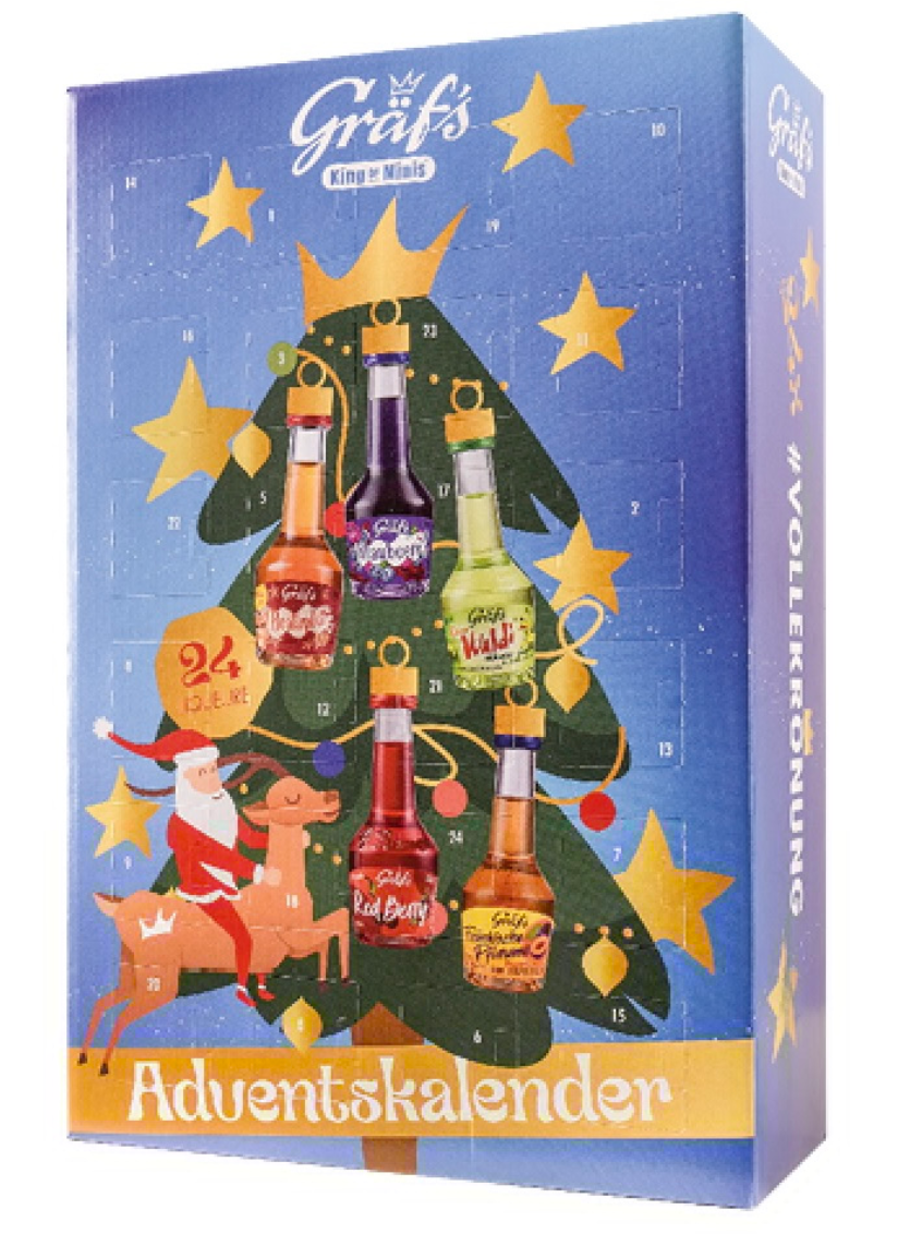 Адвент календар із міні-лікерами Gräfs Adventskalender 24 x 20 мл