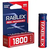 Літій-іонний акумулятор Rablex 18650, ємність 1800 mAh, 3.7 V, Li-ion, синій (RB 1800)