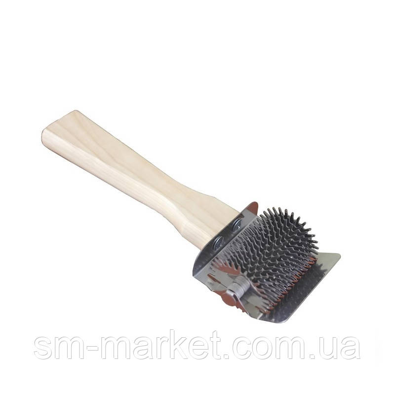 Каток для роздруковування сотів «Їжачок з лопаткою» з дерев'яною ручкою