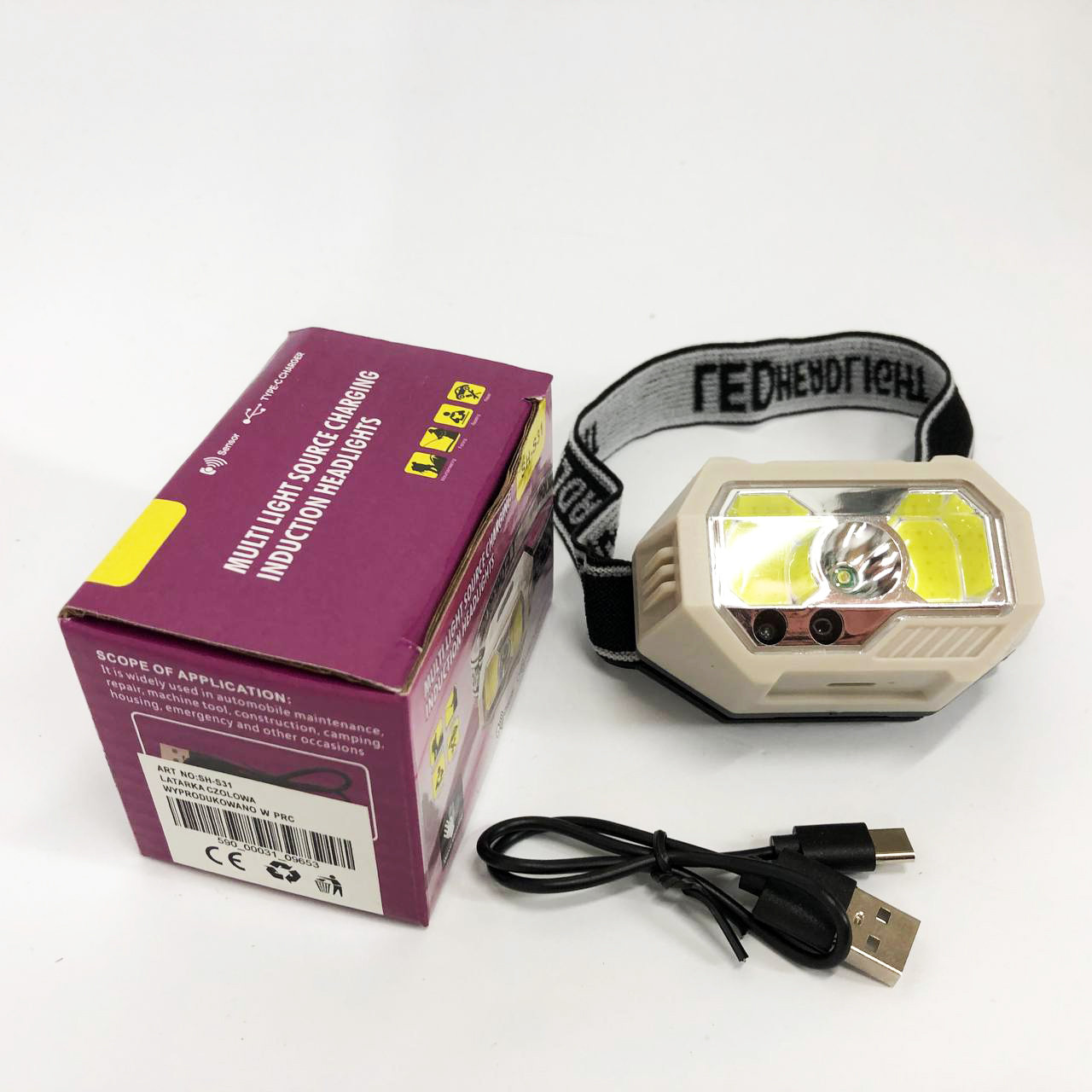 Ліхтар YU-260 налобний SH-S31-XPE+COB(white+red)