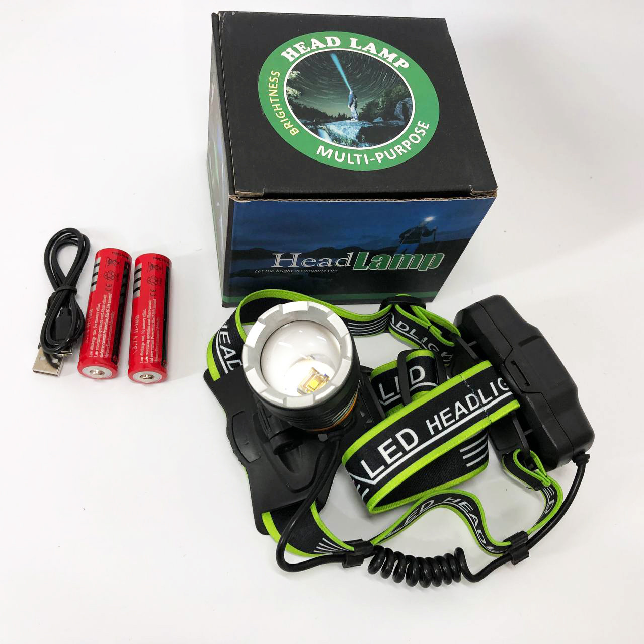 Ліхтар налобний IU-124 PLD-A12-TG 2x18650, фото 1