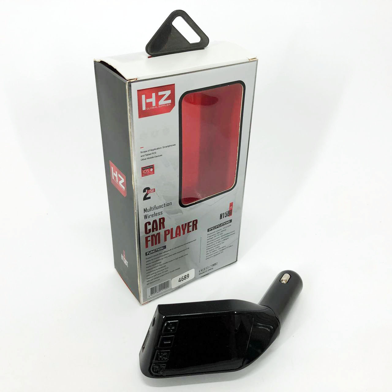 Автомобільний FM трансмітер модулятор H15 Bluetooth MP3. XT-728 Колір: чорний