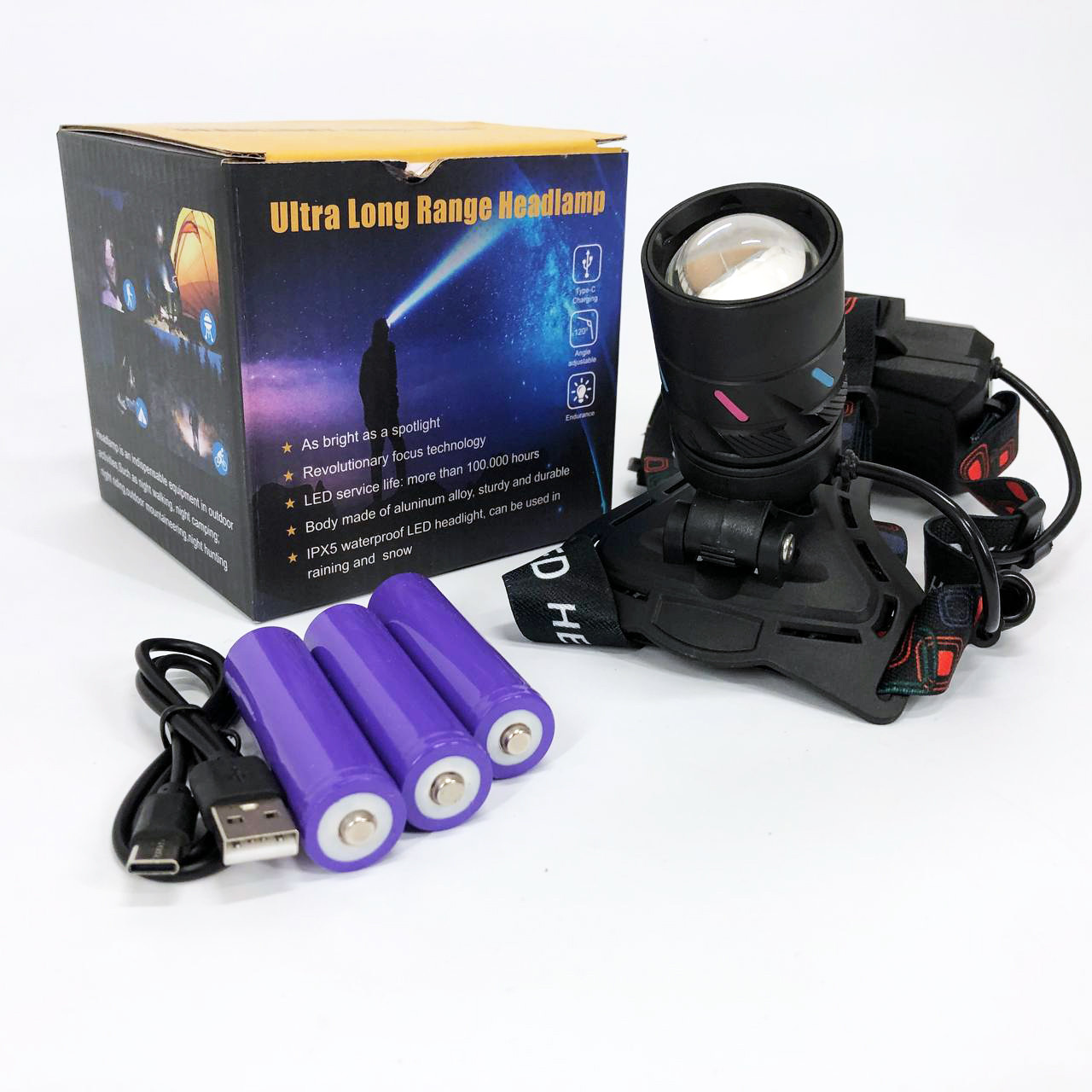 Фонарь налобный NIGHT VISION SJ-170 FLUORESCENCE CT012-3L-2TG(white+red)