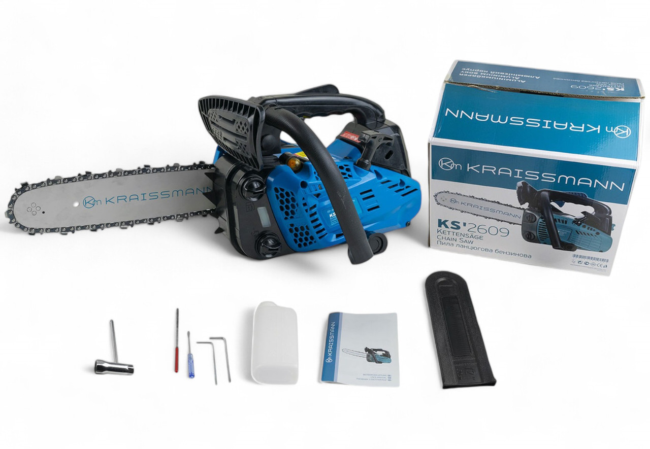 Бензопила KRAISSMANN KS'2609 (одноручна, 900W, шина 305 мм, короткий корпус, НІМЕЧЧИНА)