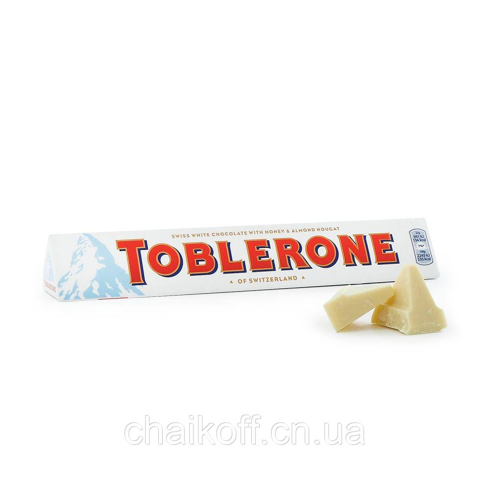Шоколад белый с миндалем Toblerone WIte Chocolate 100 г (Швейцария)