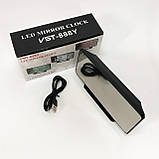 Годинник настільний дзеркальний VST-888Y-1 USB з XP-251 червоним циферблатом, фото 2