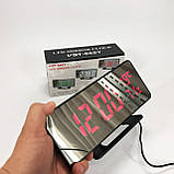 Годинник настільний дзеркальний VST-888Y-1 USB з XP-251 червоним циферблатом, фото 3