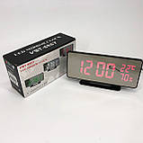 Годинник настільний дзеркальний VST-888Y-1 USB з XP-251 червоним циферблатом, фото 8