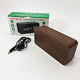 Електронні настільні годинники VST-862S-4 коричневі з зеленим підсвічуванням, з датчиками температури LY-840 та вологості, фото 5