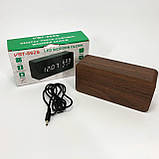 Електронні настільні годинники VST-862S-4 коричневі з зеленим підсвічуванням, з датчиками температури LY-840 та вологості, фото 7