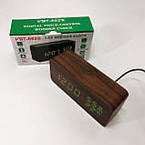 Електронні настільні годинники VST-862S-4 коричневі з зеленим підсвічуванням, з датчиками температури LY-840 та вологості, фото 8