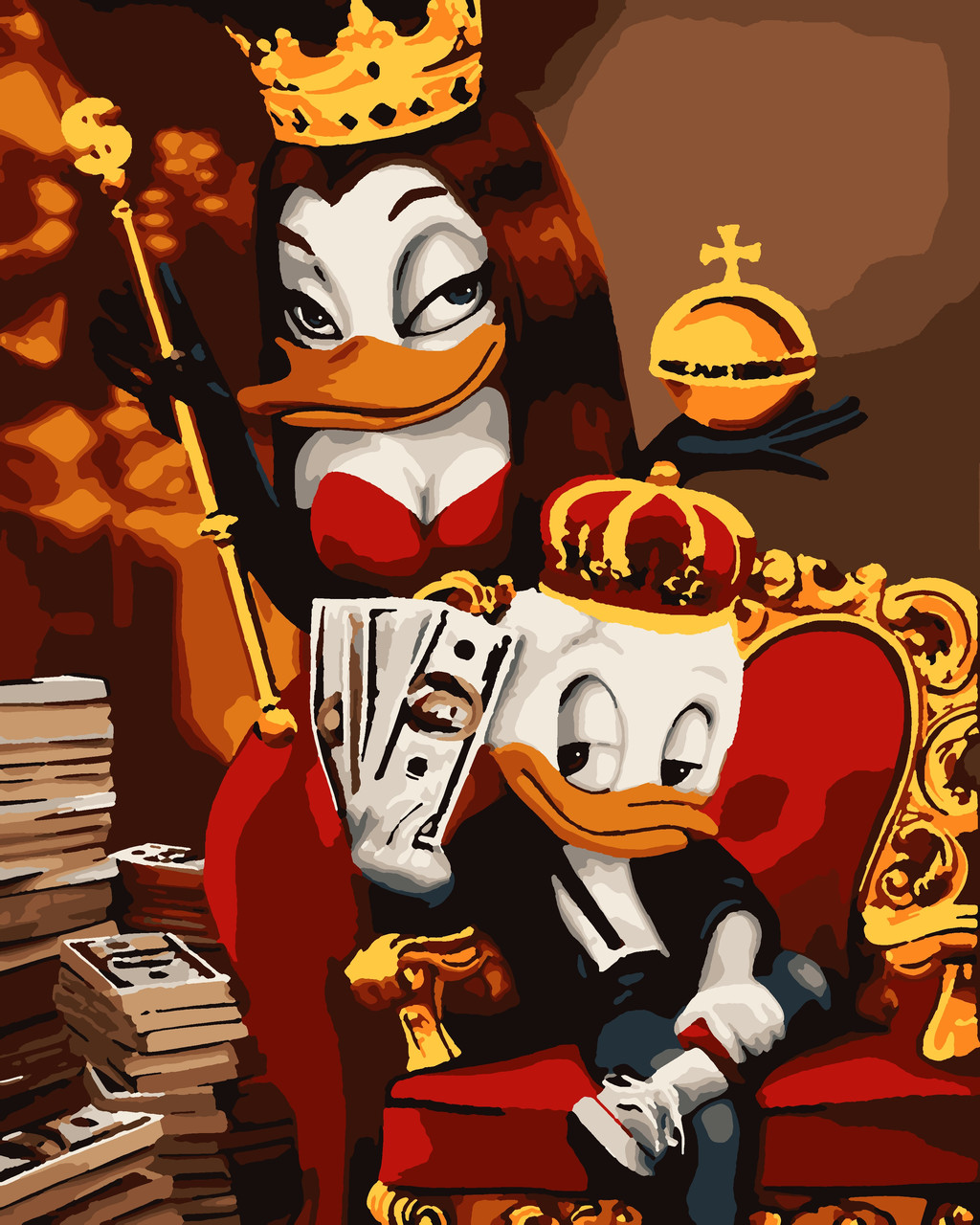 Картина за номерами "Rich family" (зі золотою фарбою) PN2013, фото 1