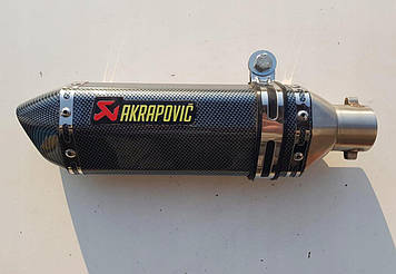 Прямоточний Глушник Akrapovic 370*105mm, (нержавійка, карбон)