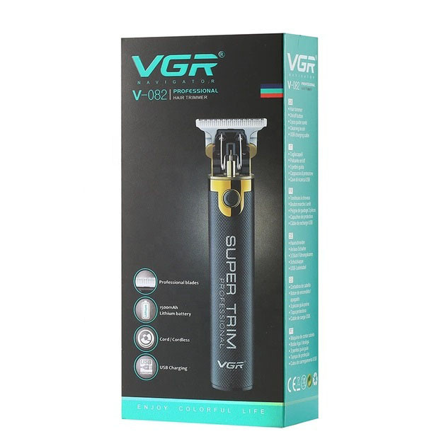 Машинка для стрижки VGR V-082 акумуляторна бездротова професійна + 3 насадки триммер SI-211 для волосся